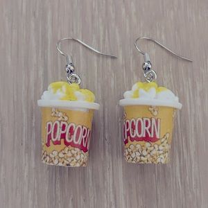 Popcorn Bucket 3D Drop Earrings